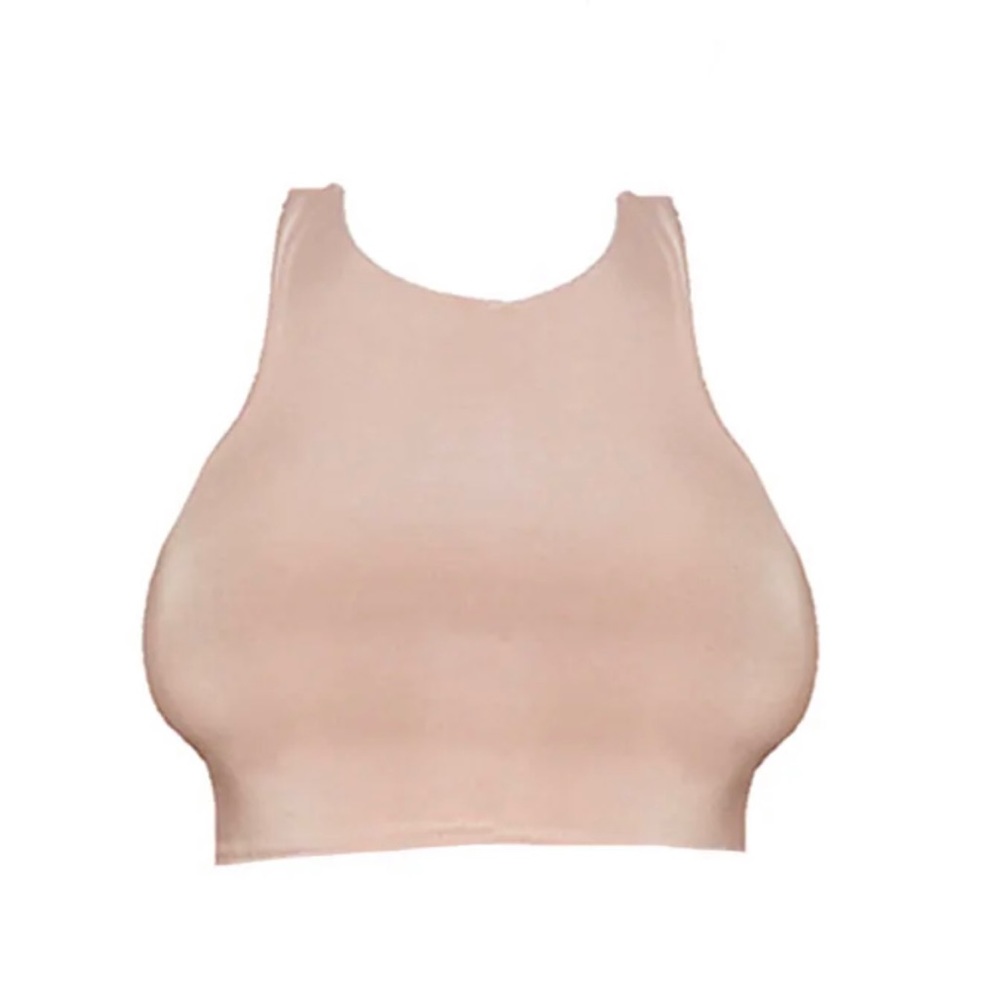 Light nude racer back crop top